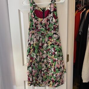 Moulinette Soeurs Floral Mini Dress - Green and Pink